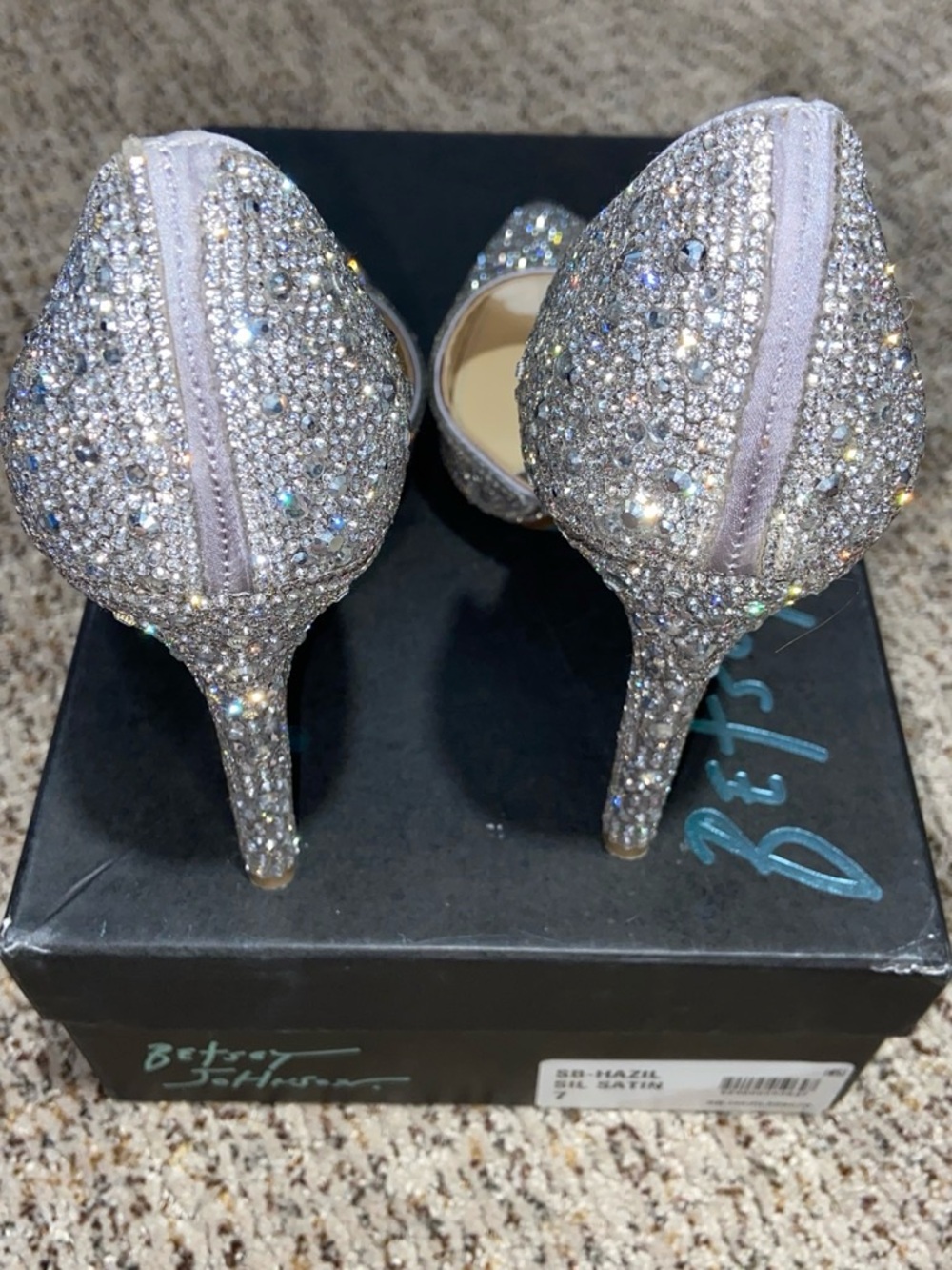 Betsey Johnson Silver Crystal D'Orsay Pointed Pump - Picture 3 of 5
